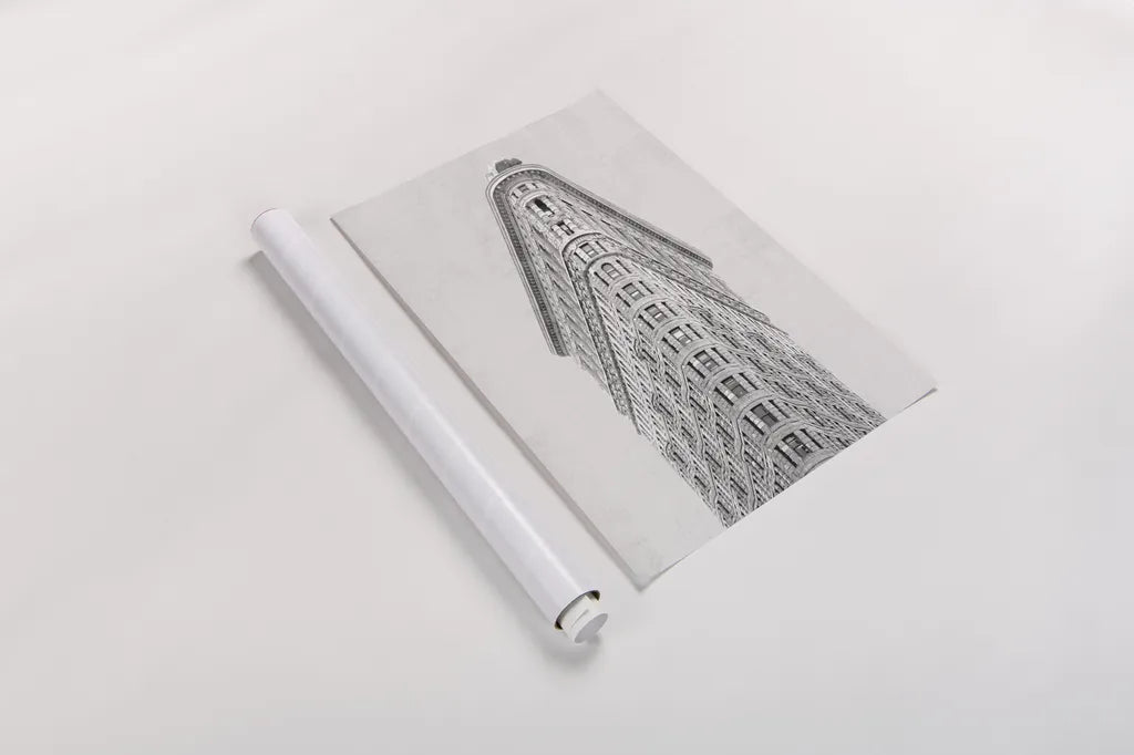Flatiron Building NYC by Wild Apple Portfolio. shown as a rolled paper print. Available as archival giclee rolled canvas, fine art paper, or poster print. SKU 67632h.