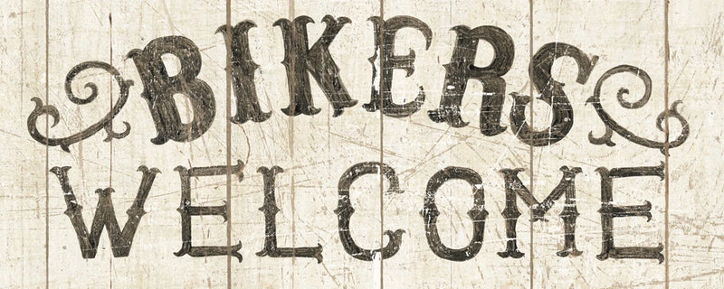 Flea Market Road Sign Bikers Welcome by Wild Apple Portfolio