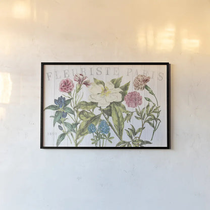 Fleuriste Paris I by Wild Apple Portfolio. shown as a paper print in a black flame. Available as a archival giclee rolled canvas, fine art paper, or poster print. SKU 43574i.
