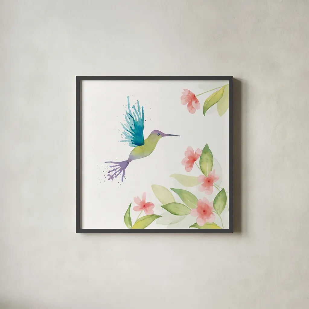 Flit III by Wild Apple Portfolio. Shown in a sleek black glass frame for a contemporary gallery look. Available as an archival giclee rolled canvas, fine art paper, or poster print. SKU 33089a.