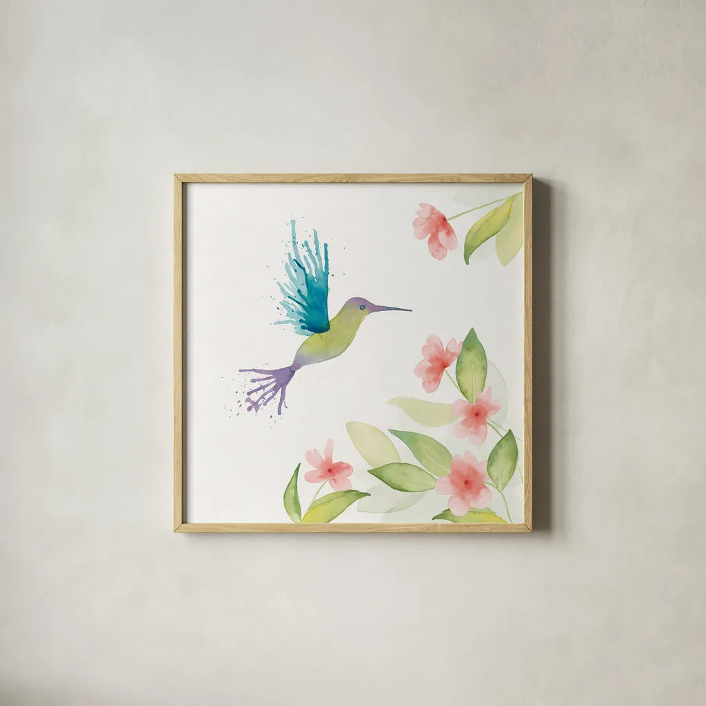 Flit III by Wild Apple Portfolio. Shown in a natural wood glass frame for a timeless modern aesthetic. Available as an archival giclee rolled canvas, fine art paper, or poster print. SKU 33089a.