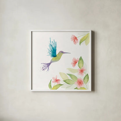 Flit III by Wild Apple Portfolio. Shown in a crisp white glass frame for a clean and minimalist style. Available as an archival giclee rolled canvas, fine art paper, or poster print. SKU 33089a.