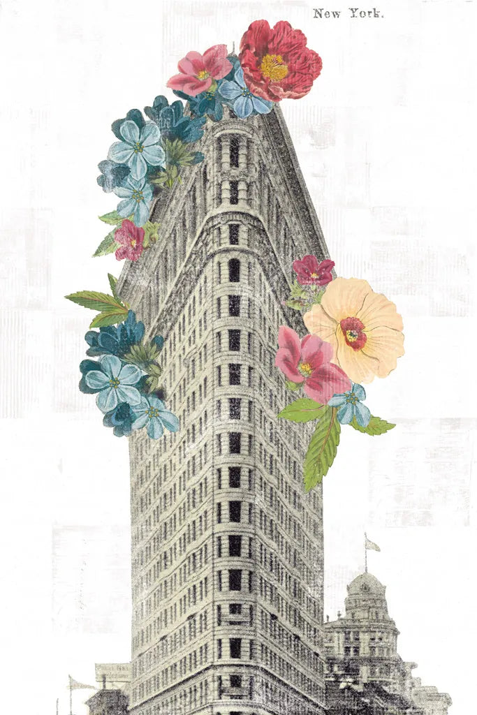 Floral Flat Iron by Wild Apple Portfolio. SKU 46629h. Archival Giclee Fine art print for wall decor.