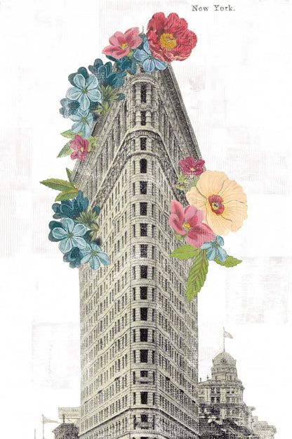 Floral Flat Iron by Wild Apple Portfolio. SKU 46629h. Archival Giclee Fine art print for wall decor.