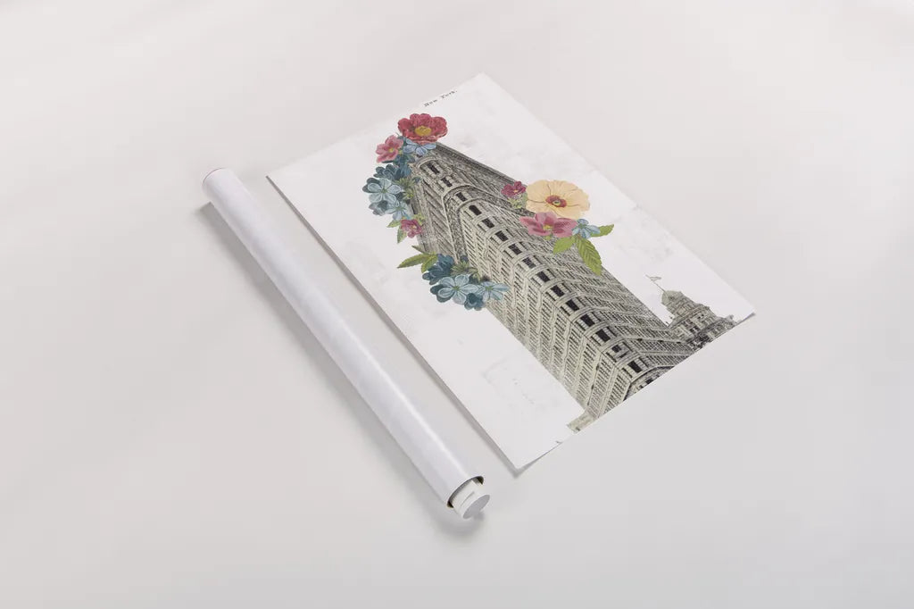 Floral Flat Iron by Wild Apple Portfolio. shown as a rolled paper print. Available as archival giclee rolled canvas, fine art paper, or poster print. SKU 46629h.