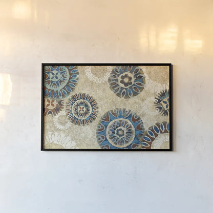 Floral Suzani Cascade by Wild Apple Portfolio. shown as a paper print in a black flame. Available as a archival giclee rolled canvas, fine art paper, or poster print. SKU 27789i.