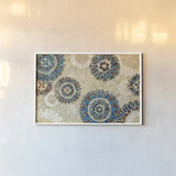 Floral Suzani Cascade by Wild Apple Portfolio. shown as a paper print in a white frame. Available as a archival giclee rolled canvas, fine art paper, or poster print. SKU 27789i.