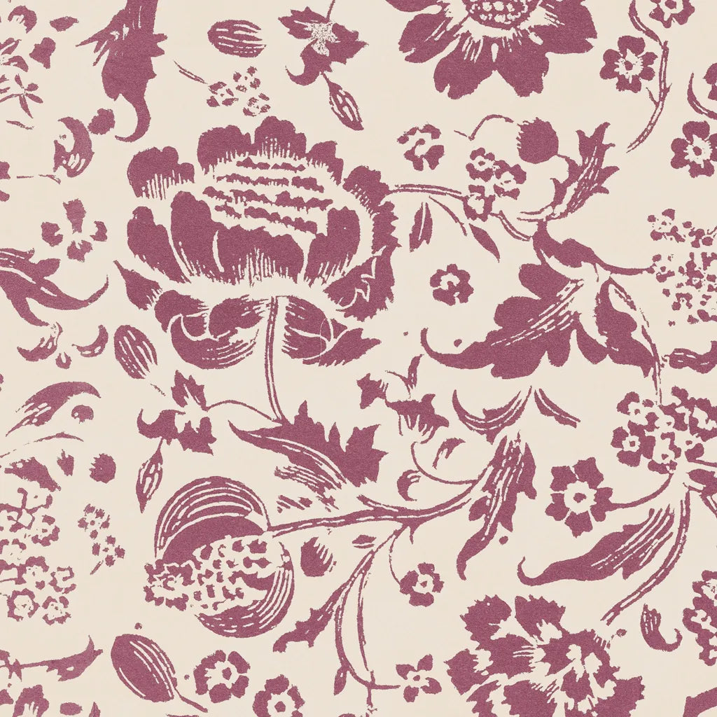 Floral Toile I Berry by Wild Apple Portfolio. SKU 93323a. Archival Giclee Fine art print for wall decor.