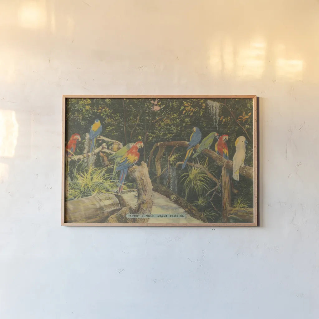 Florida Postcard II by Wild Apple Portfolio. shown as a paper print in a natural frame. Available as a archival giclee rolled canvas, fine art paper, or poster print. SKU 57479i.