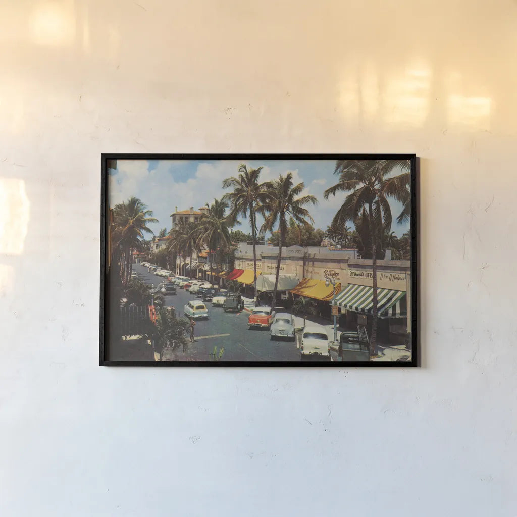 Florida Postcard IV by Wild Apple Portfolio. shown as a paper print in a black flame. Available as a archival giclee rolled canvas, fine art paper, or poster print. SKU 57481i.