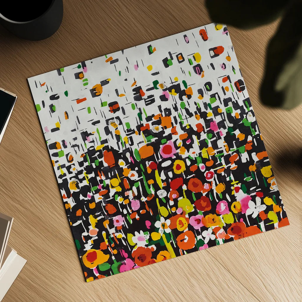 Flower Shower Crop by Wild Apple Portfolio. Shown as a detailed flat fine art print, highlighting archival giclee quality. Available as an archival giclee rolled canvas, fine art paper, or poster print. SKU 25222a.