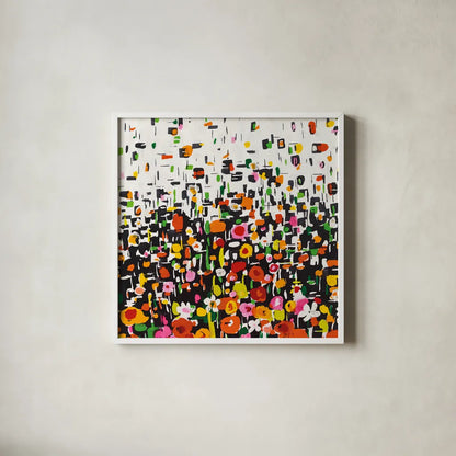 Flower Shower Crop by Wild Apple Portfolio. Shown in a crisp white glass frame for a clean and minimalist style. Available as an archival giclee rolled canvas, fine art paper, or poster print. SKU 25222a.