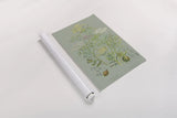 Flowering Plants II Green Linen by Wild Apple Portfolio. shown as a rolled paper print. Available as archival giclee rolled canvas, fine art paper, or poster print. SKU 63054h.