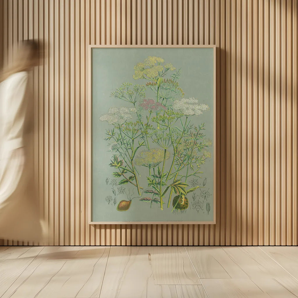 Flowering Plants II Green Linen by Wild Apple Portfolio. shown as over sized large wall art. Available as an archival giclee rolled canvas, fine art paper, or poster print. SKU 63054h.