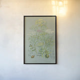 Flowering Plants II Green Linen by Wild Apple Portfolio. shown as a paper print in a black flame. Available as a archival giclee rolled canvas, fine art paper, or poster print. SKU 63054h.