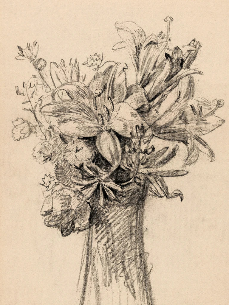 Flowers In a Vase Sketch by Wild Apple Portfolio