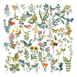 Flowers and Butterflies by Wild Apple Portfolio. SKU 62758a. Archival Giclee Fine art print for wall decor.
