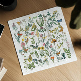 Flowers and Butterflies by Wild Apple Portfolio. Shown as a detailed flat fine art print, highlighting archival giclee quality. Available as an archival giclee rolled canvas, fine art paper, or poster print. SKU 62758a.
