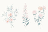 Flowers on White IX Contemporary by Wild Apple Portfolio. SKU 44430i. Archival Giclee Fine art print for wall decor.
