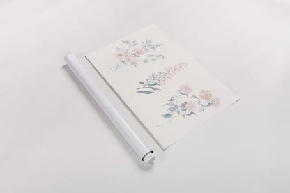 Flowers on White IX Contemporary by Wild Apple Portfolio. shown as a rolled paper print. Available as archival giclee rolled canvas, fine art paper, or poster print. SKU 44430i.