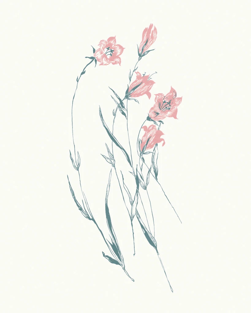 Flowers on White V Contemporary Bright by Wild Apple Portfolio