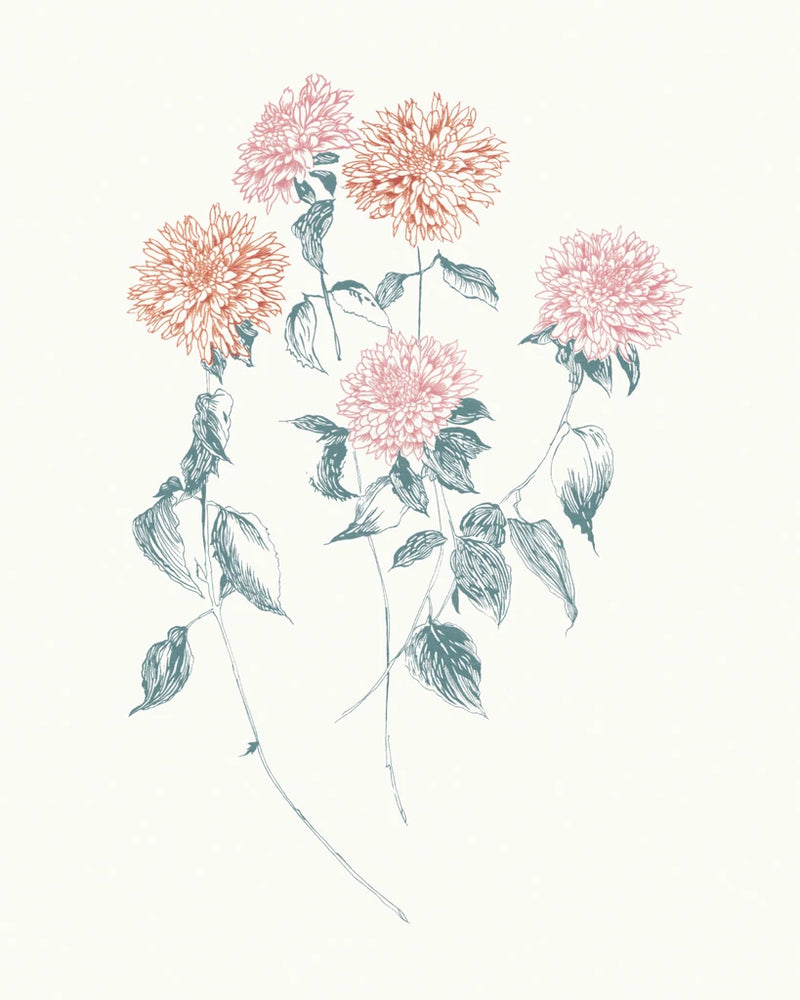 Flowers on White VI Contemporary Bright by Wild Apple Portfolio