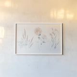 Flowers on White VIII Contemporary by Wild Apple Portfolio. shown as a paper print in a white frame. Available as a archival giclee rolled canvas, fine art paper, or poster print. SKU 44429i.