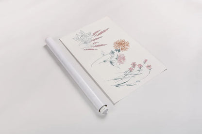 Flowers on White VIII Contemporary Bright by Wild Apple Portfolio. shown as a rolled paper print. Available as archival giclee rolled canvas, fine art paper, or poster print. SKU 48806i.