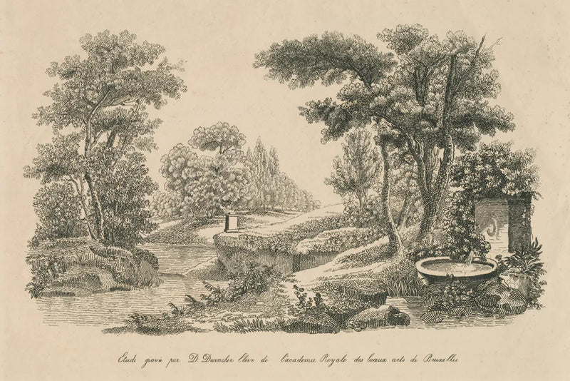 French Park Etching III by Wild Apple Portfolio. SKU 78747i. Archival Giclee Fine art print for wall decor.