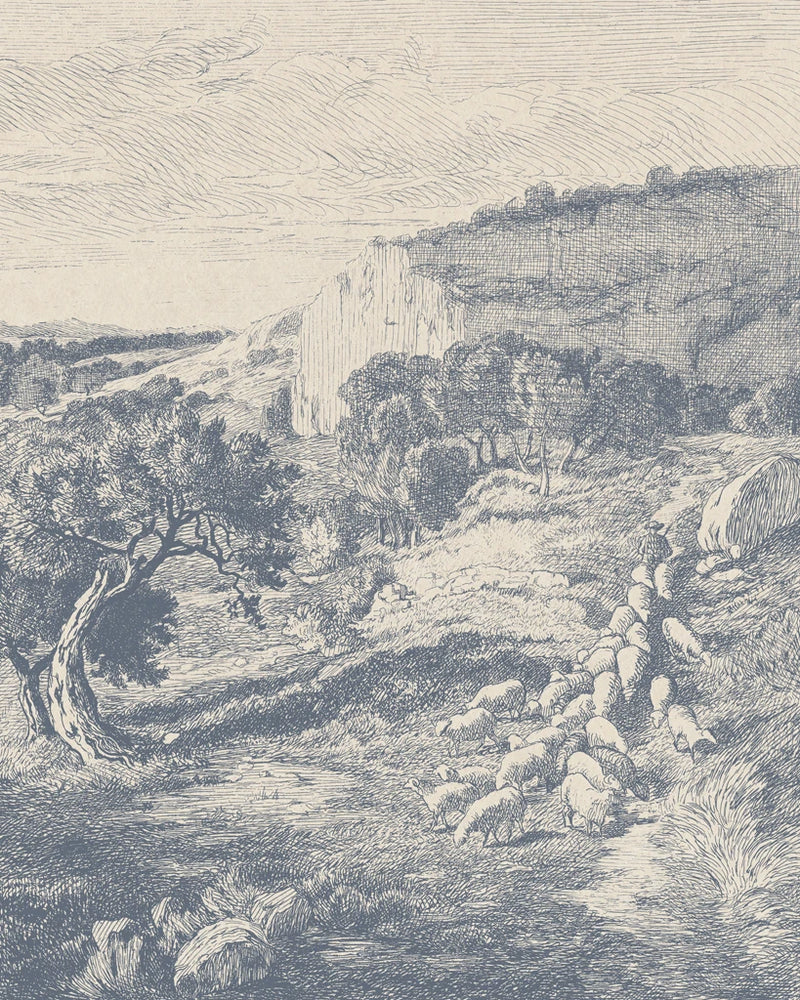 French Pastoral Etching I by Wild Apple Portfolio