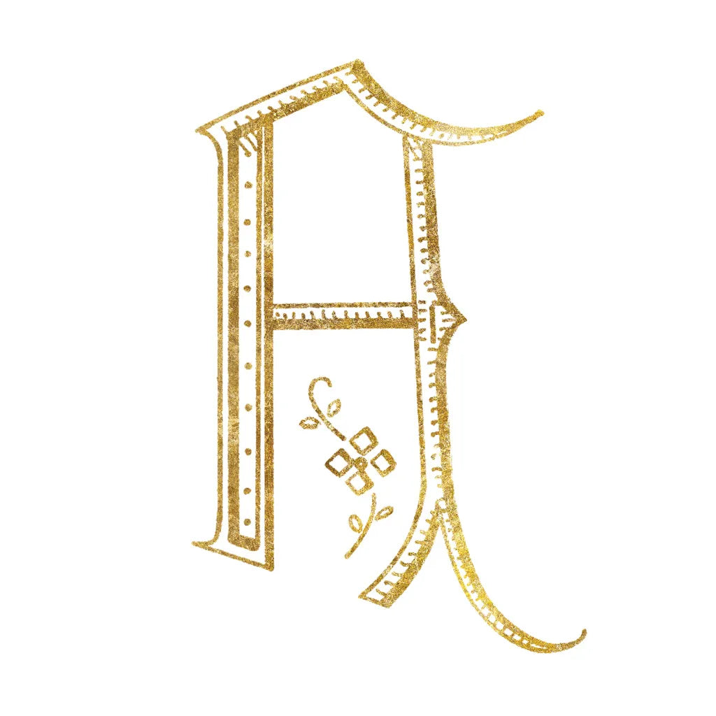 French Sewing Letter A by Wild Apple Portfolio. SKU 43214a. Archival Giclee Fine art print for wall decor.