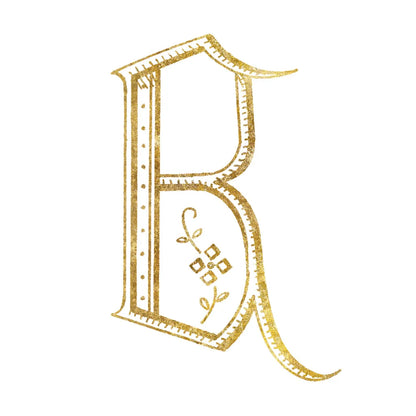 French Sewing Letter B by Wild Apple Portfolio. SKU 43228a. Archival Giclee Fine art print for wall decor.