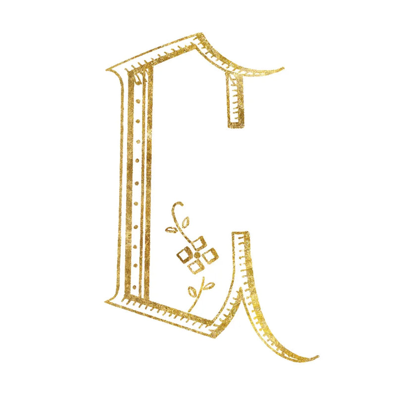 French Sewing Letter C by Wild Apple Portfolio. SKU 43229a. Archival Giclee Fine art print for wall decor.
