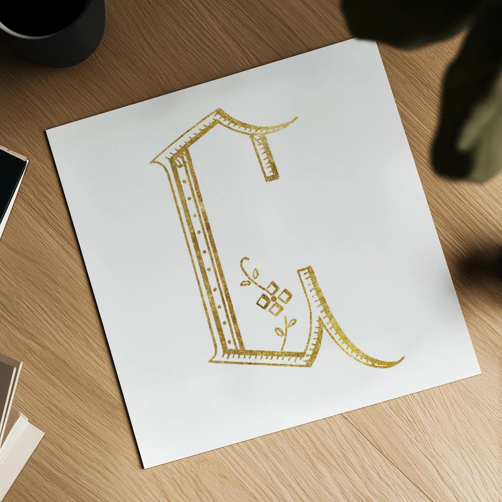 French Sewing Letter C by Wild Apple Portfolio. Shown as a detailed flat fine art print, highlighting archival giclee quality. Available as an archival giclee rolled canvas, fine art paper, or poster print. SKU 43229a.