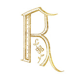 French Sewing Letter R by Wild Apple Portfolio. SKU 43233a. Archival Giclee Fine art print for wall decor.