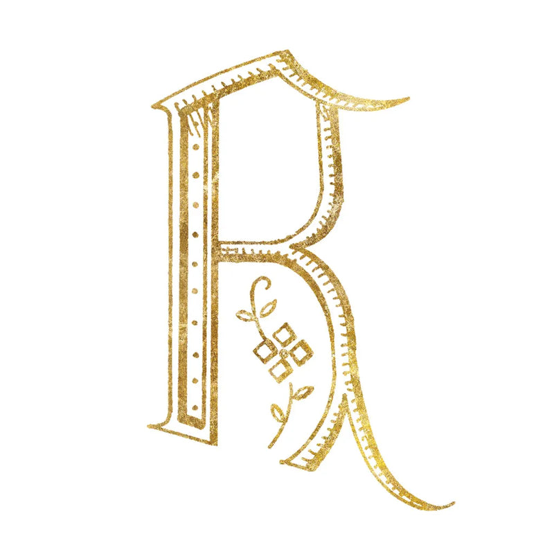 French Sewing Letter R by Wild Apple Portfolio. SKU 43233a. Archival Giclee Fine art print for wall decor.
