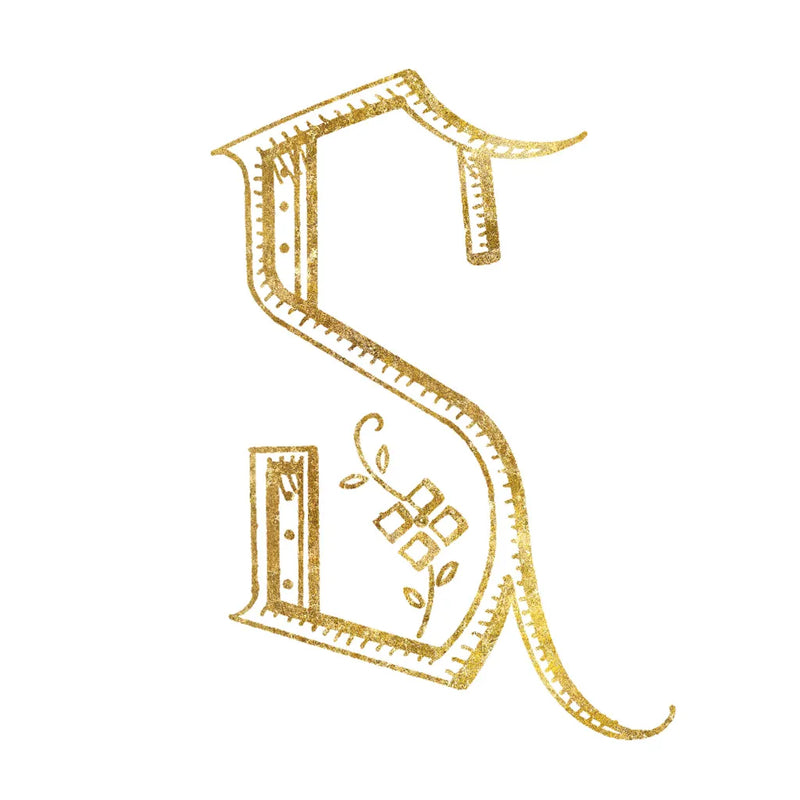 French Sewing Letter S by Wild Apple Portfolio. SKU 43234a. Archival Giclee Fine art print for wall decor.