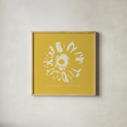Fresh as a Daisy I by Wild Apple Portfolio. Shown in a natural wood glass frame for a timeless modern aesthetic. Available as an archival giclee rolled canvas, fine art paper, or poster print. SKU 69827a.