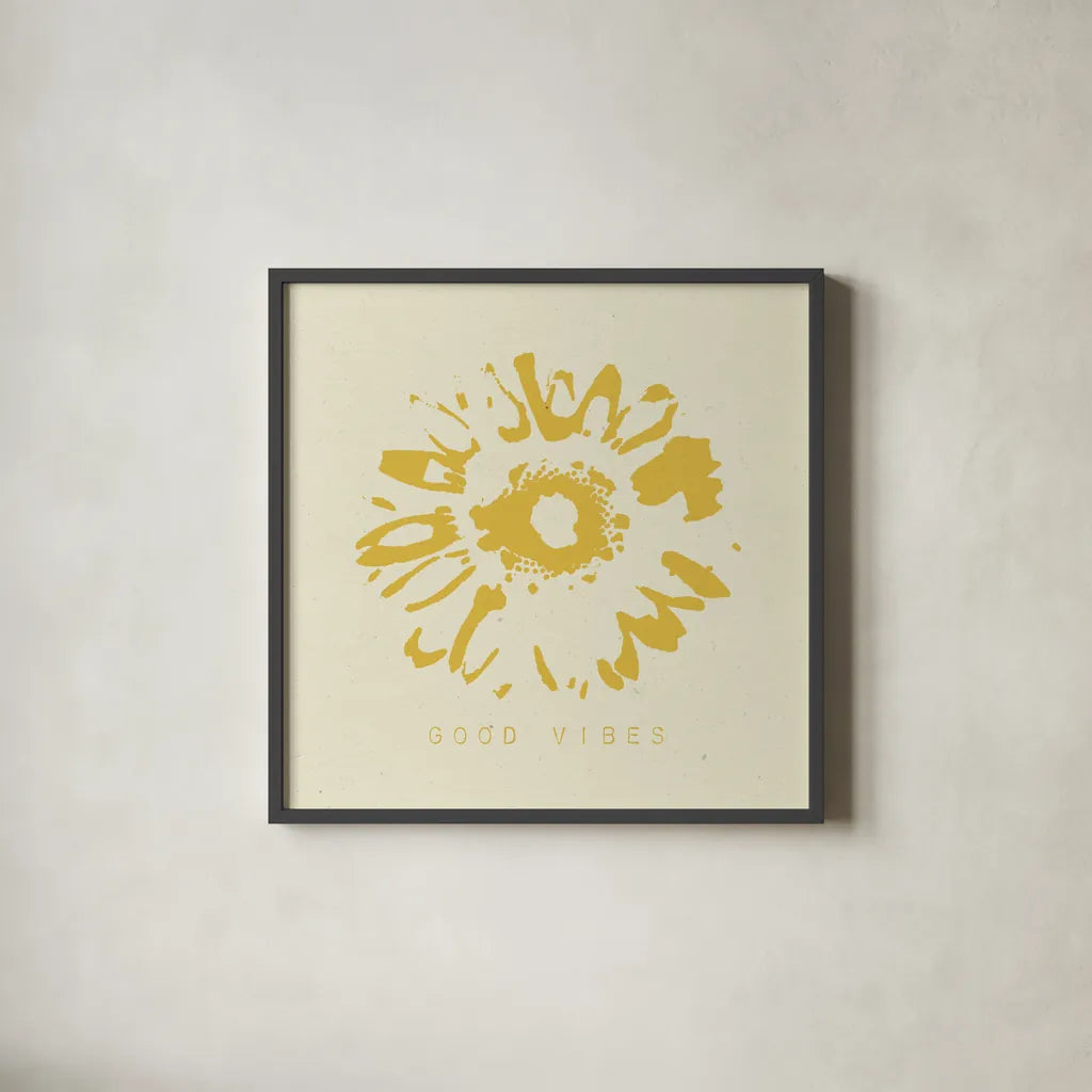 Fresh as a Daisy II by Wild Apple Portfolio. Shown in a sleek black glass frame for a contemporary gallery look. Available as an archival giclee rolled canvas, fine art paper, or poster print. SKU 69828a.