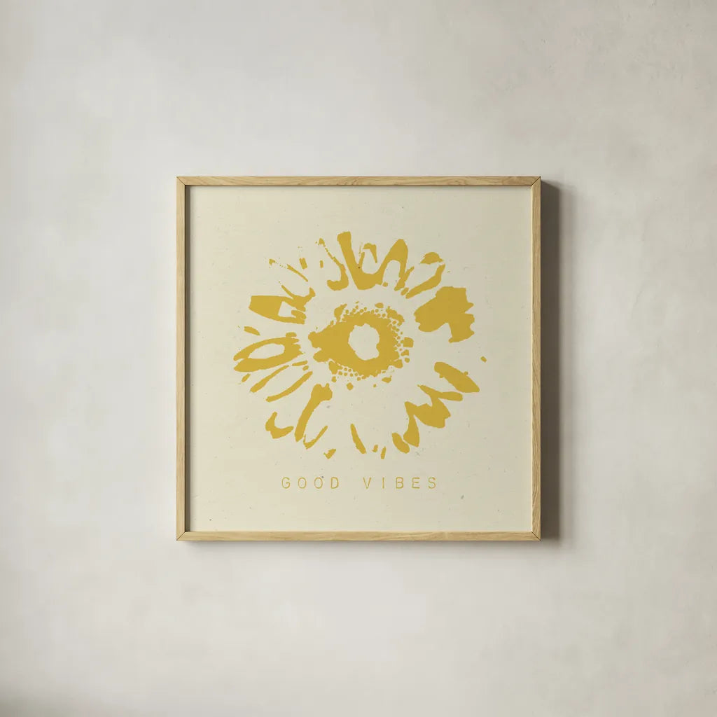 Fresh as a Daisy II by Wild Apple Portfolio. Shown in a natural wood glass frame for a timeless modern aesthetic. Available as an archival giclee rolled canvas, fine art paper, or poster print. SKU 69828a.