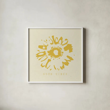 Fresh as a Daisy II by Wild Apple Portfolio. Shown in a crisp white glass frame for a clean and minimalist style. Available as an archival giclee rolled canvas, fine art paper, or poster print. SKU 69828a.
