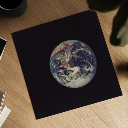 Full Disk Earth by Wild Apple Portfolio. Shown as a detailed flat fine art print, highlighting archival giclee quality. Available as an archival giclee rolled canvas, fine art paper, or poster print. SKU 84533a.