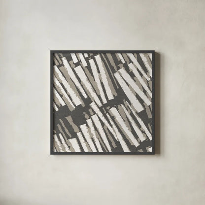 Fun on the Fourth II Neutral by Wild Apple Portfolio. Shown in a sleek black glass frame for a contemporary gallery look. Available as an archival giclee rolled canvas, fine art paper, or poster print. SKU 31043a.