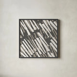 Fun on the Fourth III Neutral by Wild Apple Portfolio. Shown in a sleek black glass frame for a contemporary gallery look. Available as an archival giclee rolled canvas, fine art paper, or poster print. SKU 31044a.