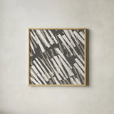 Fun on the Fourth III Neutral by Wild Apple Portfolio. Shown in a natural wood glass frame for a timeless modern aesthetic. Available as an archival giclee rolled canvas, fine art paper, or poster print. SKU 31044a.