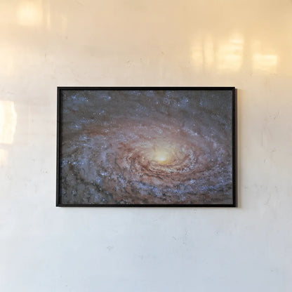 Galactic Sunflower by Wild Apple Portfolio. shown as a paper print in a black flame. Available as a archival giclee rolled canvas, fine art paper, or poster print. SKU 89790i.