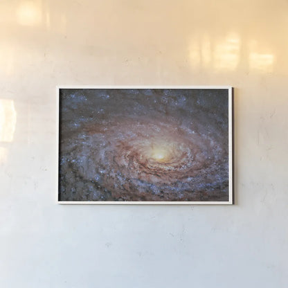 Galactic Sunflower by Wild Apple Portfolio. shown as a paper print in a white frame. Available as a archival giclee rolled canvas, fine art paper, or poster print. SKU 89790i.