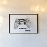 Garage Gaming Zone by Wild Apple Portfolio. shown as a paper print in a black flame. Available as a archival giclee rolled canvas, fine art paper, or poster print. SKU 73579i.