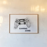 Garage Gaming Zone by Wild Apple Portfolio. shown as a paper print in a natural frame. Available as a archival giclee rolled canvas, fine art paper, or poster print. SKU 73579i.