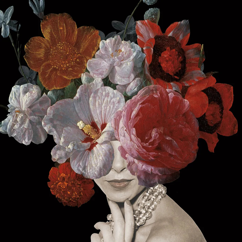 Garden Party II Black Crop by Wild Apple Portfolio. SKU 88447a. Archival Giclee Fine art print for wall decor.